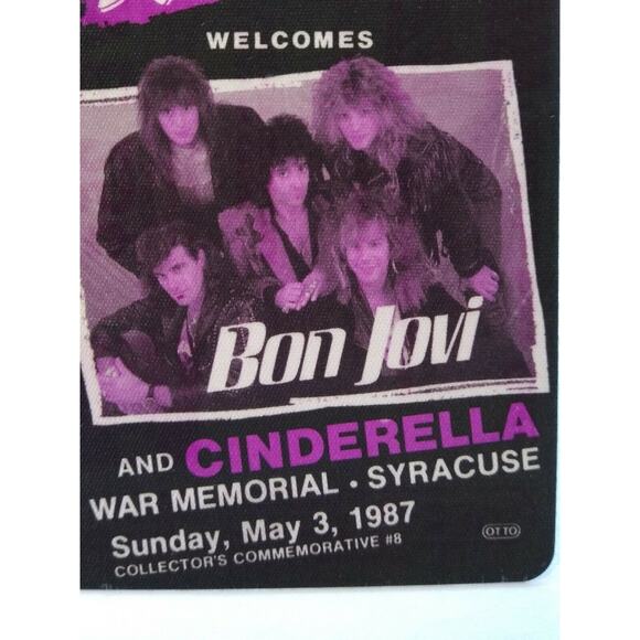 Bon Jovi Cinderella Backstage Concert Pass Original 1987 Hard Rock Music Kix FM - Picture 2 of 5